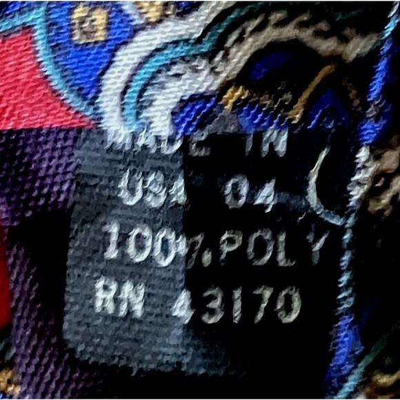 Camden Court Tie Vintage Paisley Shiny Red Blue Wide 4 inch USA - Picture 5 of 9
